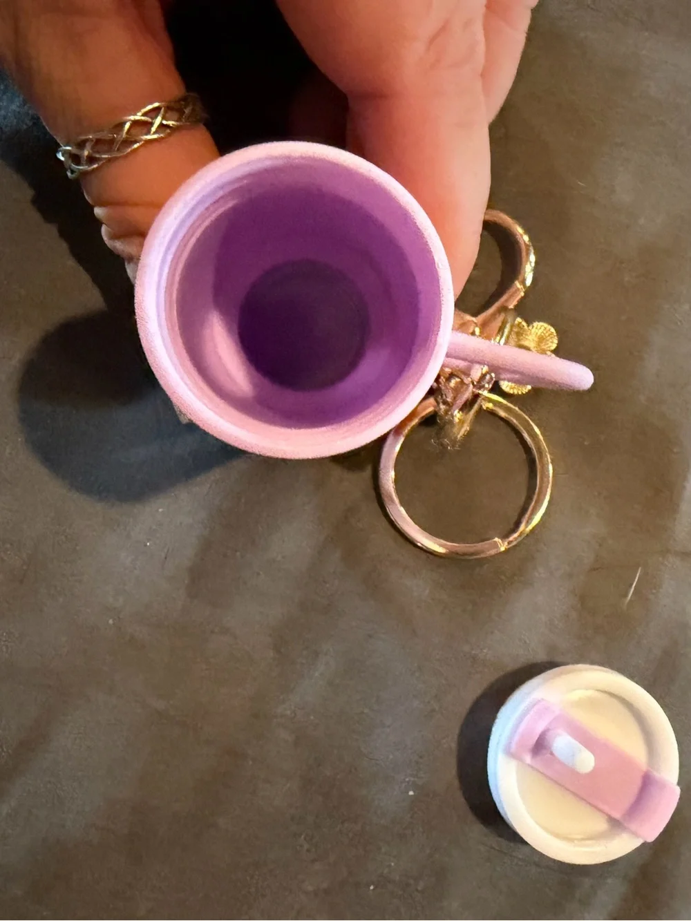 Lavender mug keychain/bagcharm